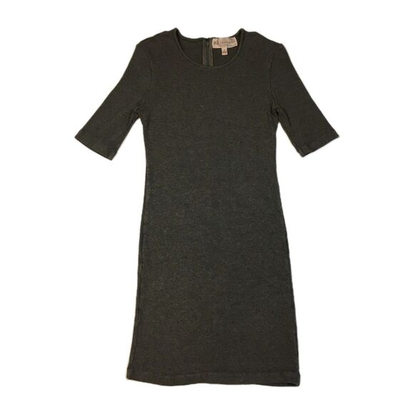 Philosophy Womens S Bodycon Mini Knit Dress Gray Rayon Half Sleeve Classic Party - Picture 1 of 12